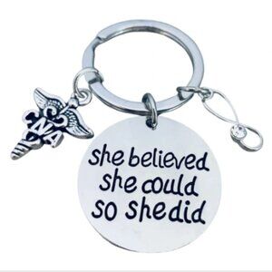 CNA Keychain - She Believed She Could So She Did
